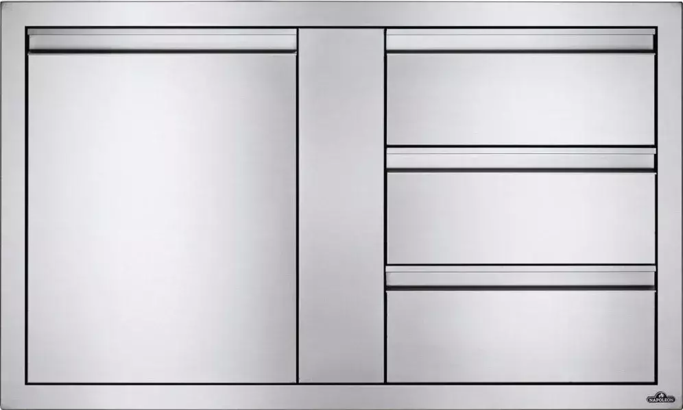 COMBINACION DE PUERTA EMPOTRADA Y TRES CAJONES GRANDES 115X71CM