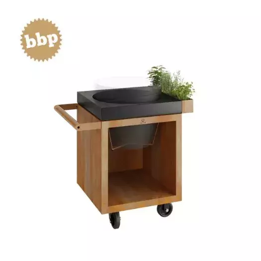 Mesa para barbacoa Kamado estilo acero Corten - OFYR Kamado Mesa Corten 65 PRO Hormigón BGE